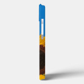 Sonnenblumen gegen blauen Zaun Case-Mate iPhone Hülle (Rückseite / Links)