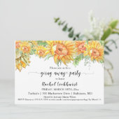 Sonnenblumen gehen weg Party bewegen Party Einladung (Stehend Vorderseite)