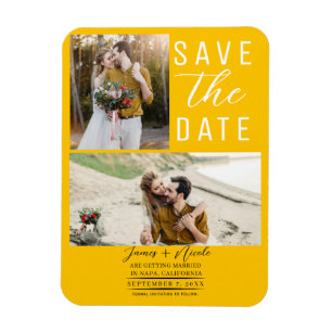Sonnenblumen Gelb 2 Fotos Save the Date Hochzeit Magnet