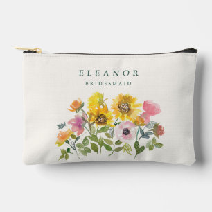 Sonnenblumen-Gelb-Aquarell-individualisiertes Brau Zubehörtasche