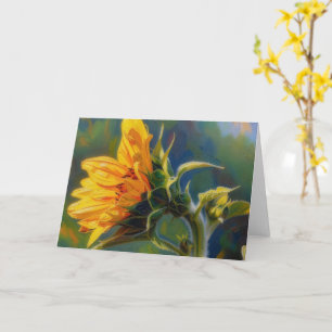 Sonnenblumen-Gelb-Blumen-Kunst-Notizkarte Karte