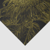 Sonnenblumen Gelb Schwarze Blüte Art Decoupage Seidenpapier (Ausschnitt)