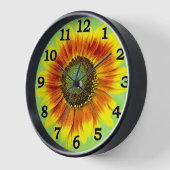 Sonnenblumen Gelb und Grüner Blumengarten Wanduhr (Winkel)