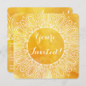 Sonnenblumen Gelb und Orangenfarbe Einladung (Vorne/Hinten)