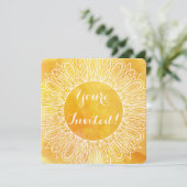 Sonnenblumen Gelb und Orangenfarbe Einladung (Stehend Vorderseite)