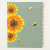 Sonnenblumen Gelbe Bienen Salbei grüner Name Planer (Rückseite)