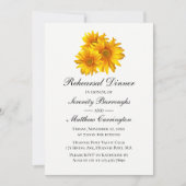 Sonnenblumen Gelbe Blume Hochzeit Probe Abendessen Einladung (Vorderseite)