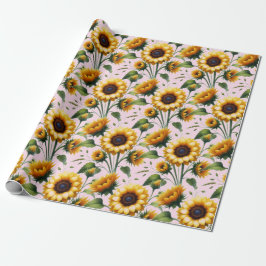 Sonnenblumen Gelbe Blumen Elegante Wasserfarbe Geschenkpapier