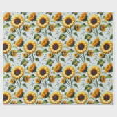 Sonnenblumen Gelbe Blumen Elegante Wasserfarbe Geschenkpapier (Flach)
