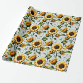 Sonnenblumen Gelbe Blumen Elegante Wasserfarbe Geschenkpapier