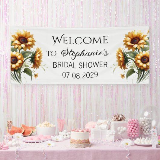 Sonnenblumen Gelbe Blumen Rustikales Brautparty Banner (Party)