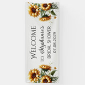 Sonnenblumen Gelbe Blumen Rustikales Brautparty Banner (Vertikal)