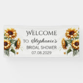 Sonnenblumen Gelbe Blumen Rustikales Brautparty Banner (Horizontal)