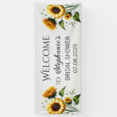 Sonnenblumen Gelbe Blumen Rustikales Brautparty Banner (Vertikal)