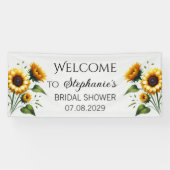 Sonnenblumen Gelbe Blumen Rustikales Brautparty Banner (Horizontal)