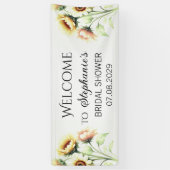 Sonnenblumen Gelbe Blumen Rustikales Brautparty Banner (Vertikal)