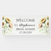 Sonnenblumen Gelbe Blumen Rustikales Brautparty Banner (Horizontal)