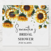 Sonnenblumen Gelbe Blumen Rustikales Brautparty Schaumweinetikett (Einzelnes Label)