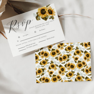 Sonnenblumen Gelbe Blumenzwiebelkarte RSVP Karte