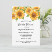 Sonnenblumen Gelbe Blüte Rustikales Brautparty Einladung (Stehend Vorderseite)