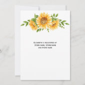 Sonnenblumen Gelbe Blüte Rustikales Brautparty Einladung (Rückseite)