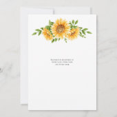 Sonnenblumen Gelbe Blüte Rustikales Brautparty Einladung (Rückseite)