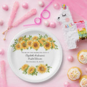 Sonnenblumen Gelbe Blüte Rustikales Brautparty Pappteller (Party)