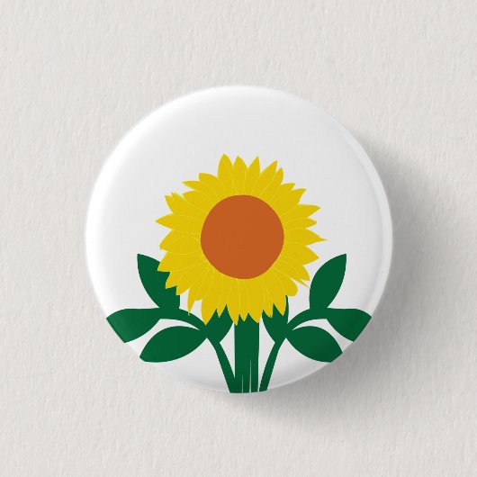 Sonnenblumen Gelbe Blüten Button (Vorderseite)
