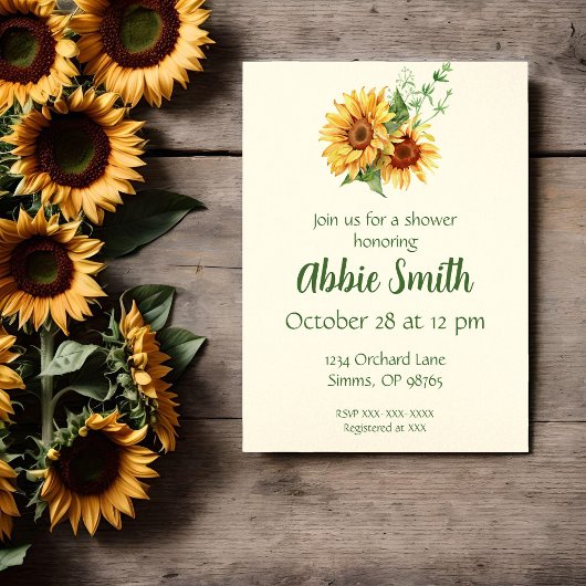 Sonnenblumen Gelbe Dusche Einladung