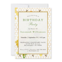 Sonnenblumen Gelbe Honigwabenbienen Gold Geburtsta