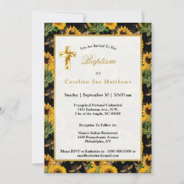 Sonnenblumen Gelbe Schwarze Bienen Bouquet Taufe Einladung