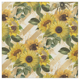 Sonnenblumen Gelbe Streifen Wasserfarbe Stoff