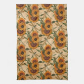 Sonnenblumen Gelbe Tan Dragonflies Blume Geschirrtuch (Vertikal)