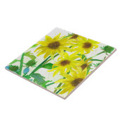 Sonnenblumen Gelbe Wildblumen Botanisch Fliese (Seite)