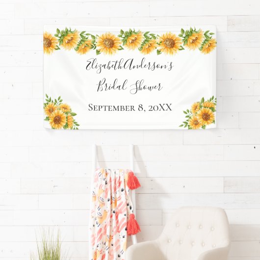 Sonnenblumen Gelbes Brautparty Banner (Insitu)