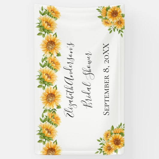 Sonnenblumen Gelbes Brautparty Banner (Vertikal)