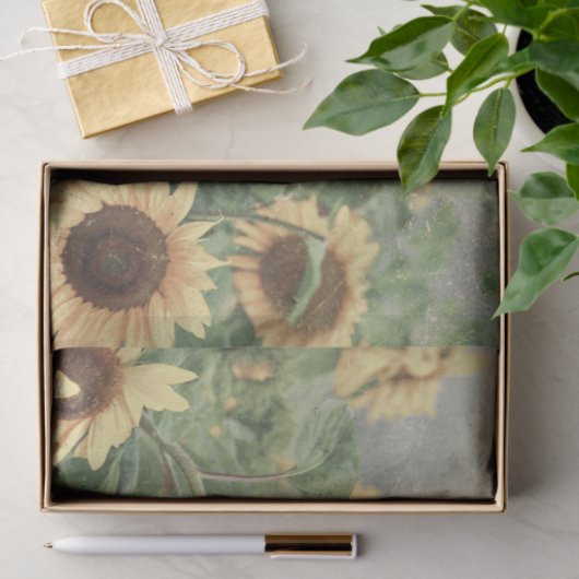 Sonnenblumen Gelbes Dekor Seidenpapier (Geschenk)