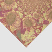 Sonnenblumen Gelbes Dekor Wasserfarben Seidenpapier (Ausschnitt)