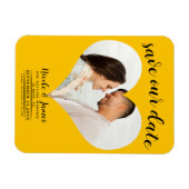 Sonnenblumen Gelbes Herz Foto Hochzeit Save the Da Magnet (Horizontal)
