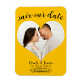 Sonnenblumen Gelbes Herz Foto Hochzeit Save the Da Magnet (Vertikal)