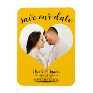 Sonnenblumen Gelbes Herz Foto Hochzeit Terminankün Magnet