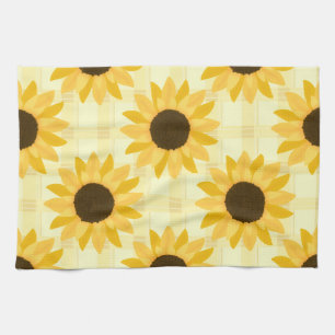 Sonnenblumen-Gelbstreif Geschirrtuch
