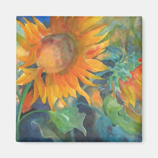 Sonnenblumen Gemälde Magnet (Vorne)