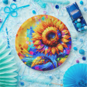 Sonnenblumen Gemälde Vivid Colors Sonnenblumen Pow Pappteller (Party)