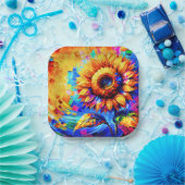 Sonnenblumen Gemälde Vivid Colors Sonnenblumen Pow Pappteller (Party)