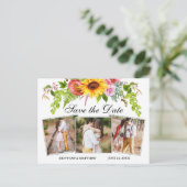 Sonnenblumen Gemischte Blüte 3 Foto Save the Date Postkarte (Stehend Vorderseite)