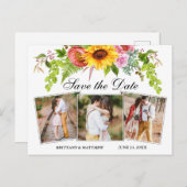 Sonnenblumen Gemischte Blüte 3 Foto Save the Date Postkarte (Vorne/Hinten)