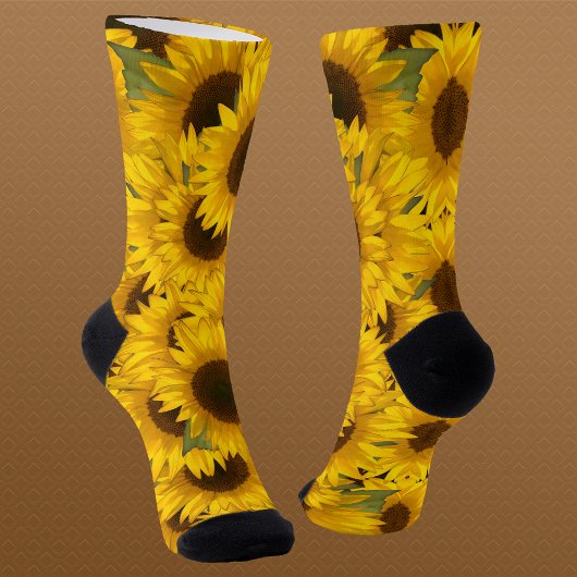 Sonnenblumen Gemusterte Crew Socken