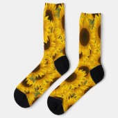 Sonnenblumen Gemusterte Crew Socken (Linkes Detail)