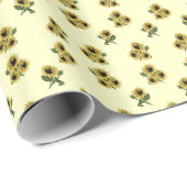 Sonnenblumen Gemustertes Geschenkpapier (Rolleneckpunkt)